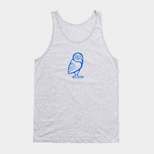 Athena owl. Design for ancient Greece fans in blue ink Tank Top